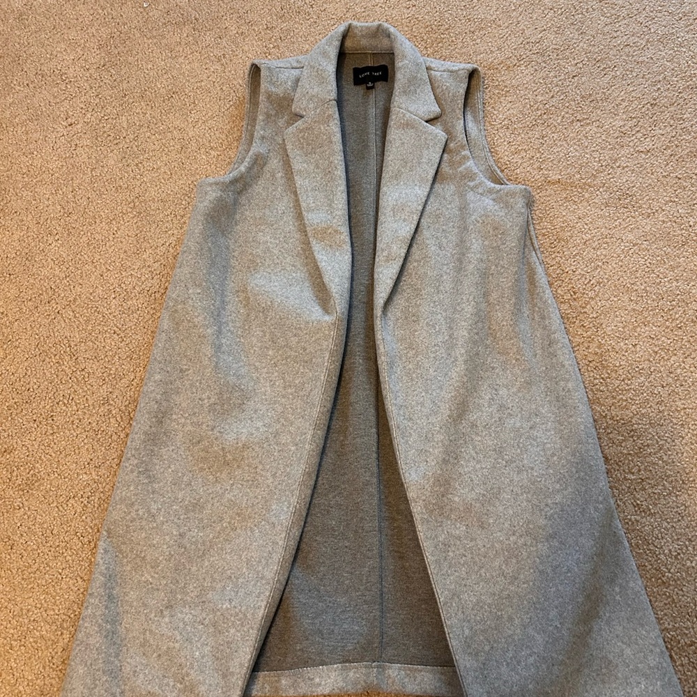 Gray Sleeveless Coat Vest